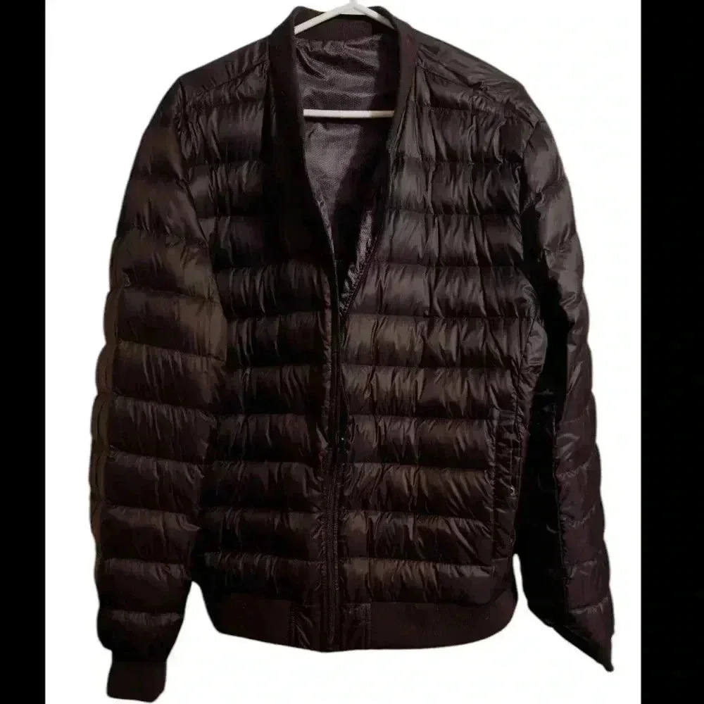 Men’s Grafton Reversable Black/Camo Quilted 90/10 Puff Down Bomber Jacket, Sz XL